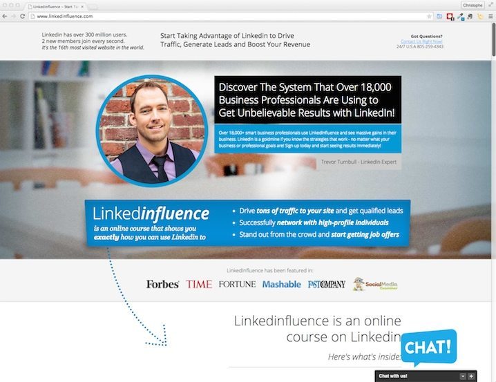 Ontdek LinkedInfluence, een interessante cursus over LinkedIn. Deze prachtige landingspagina werd gemaakt met LeadPages.
