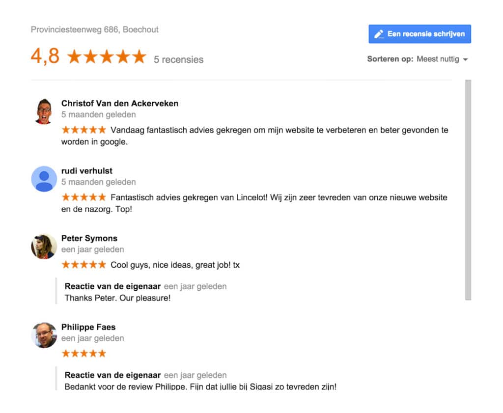 Google Mijn Bedrijf Reviews