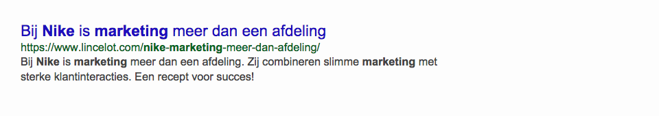 SEO-titel en meta-omschrijving - Marketing Nike