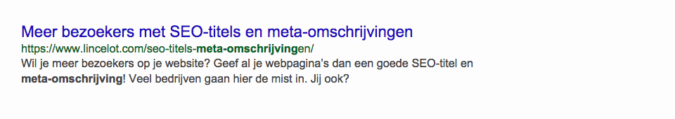 SEO-titel en meta-omschrijving - voorbeeld