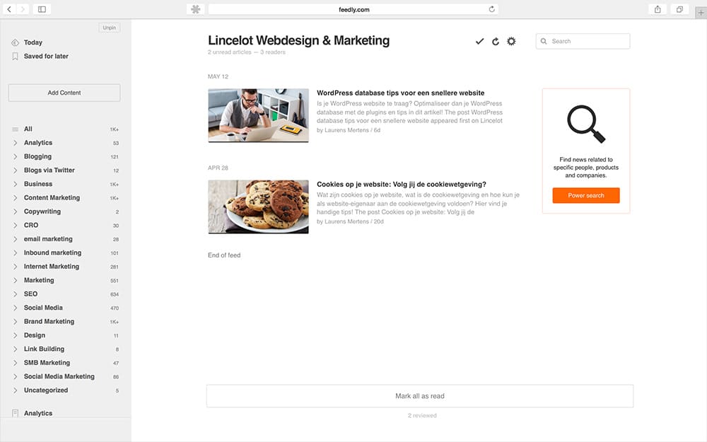 16 tools die je productiviteit verhogen - Feedly