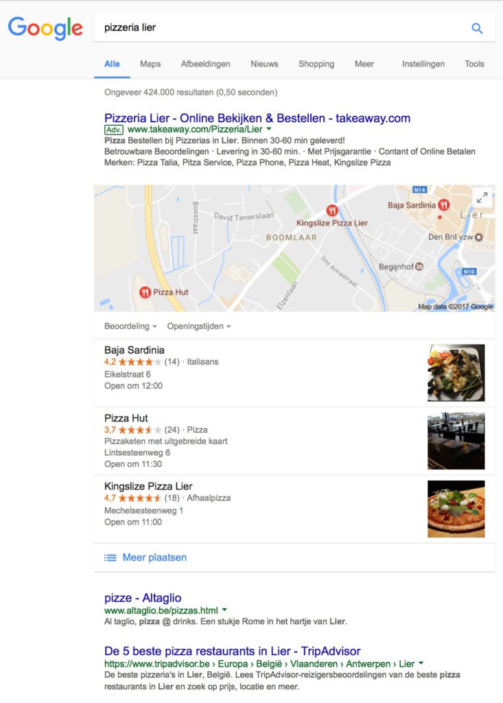 Pizzeria Lier - Lokale SEO - Lincelot