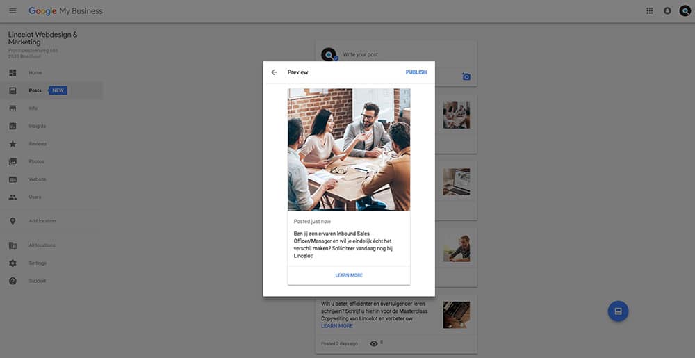 Google Posts - Preview - Lincelot