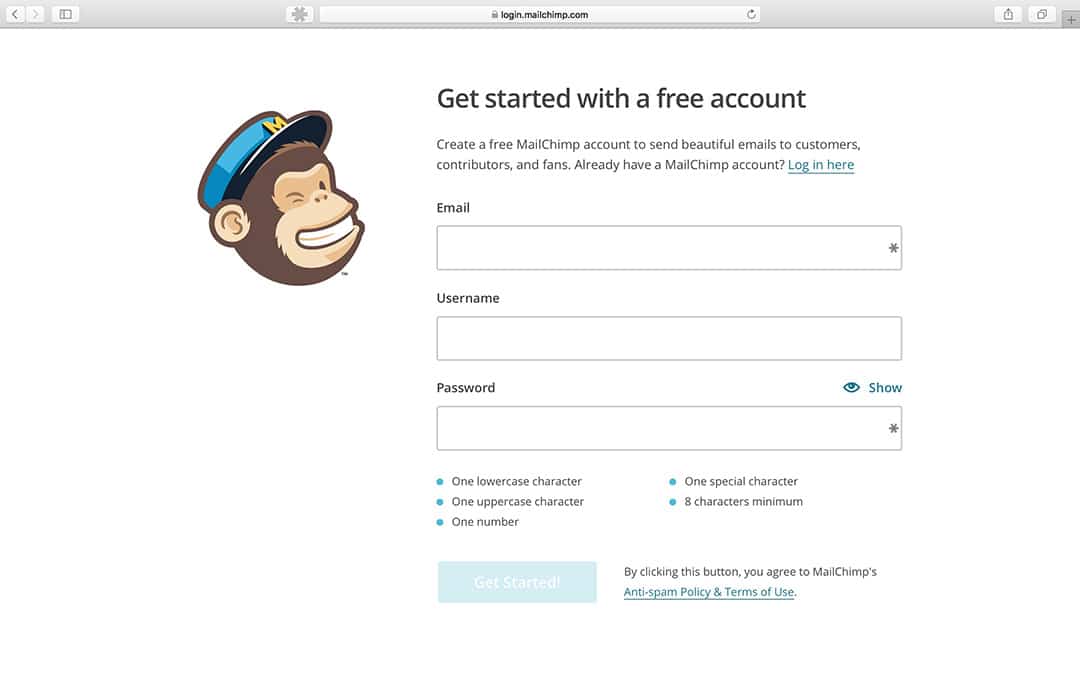 MailChimp - Account aanmaken - Handleiding MailChimp - Lincelot