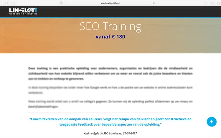 Testimonial - SEO Training