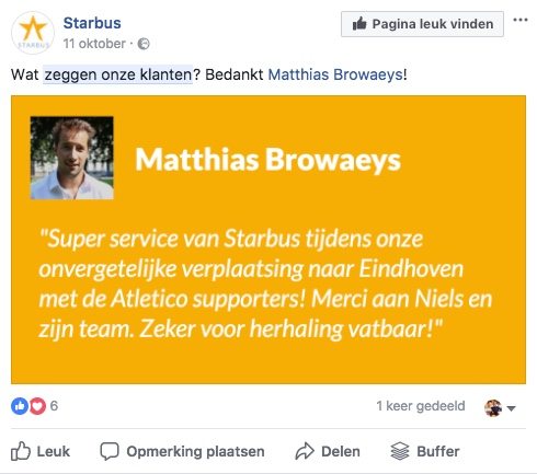 Facebook post idee 19 - Testimonial - Lincelot