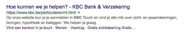 Voorbeeld structured data en schema.org - KBC