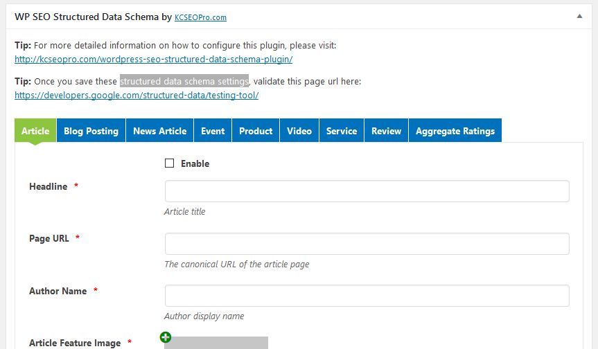 WP SEO Structured Data Schema Plugin