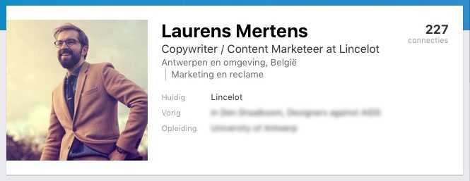 Lincelot personal profile Linkedin