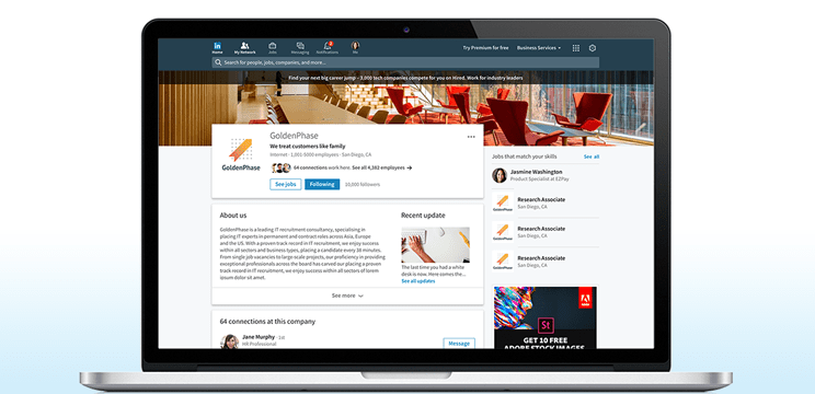 LinkedIn Bedrijfspagina - Voorbeeld - Lincelot
