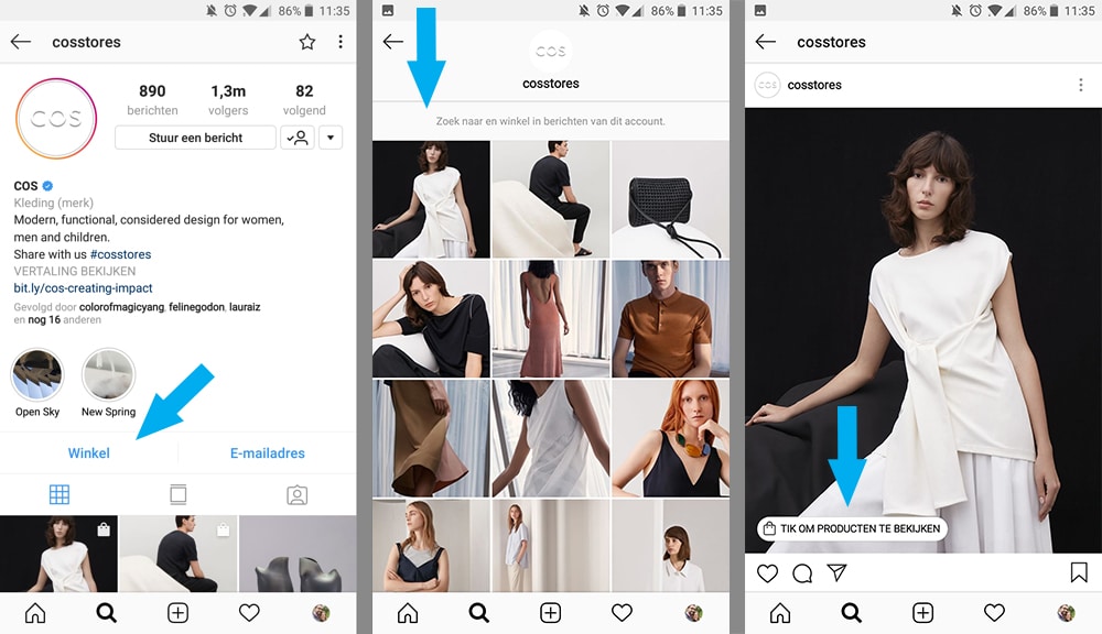 Shoppen op Instagram - trek meer klanten aan via Instagram Shopping - Voorbeeld - Lincelot