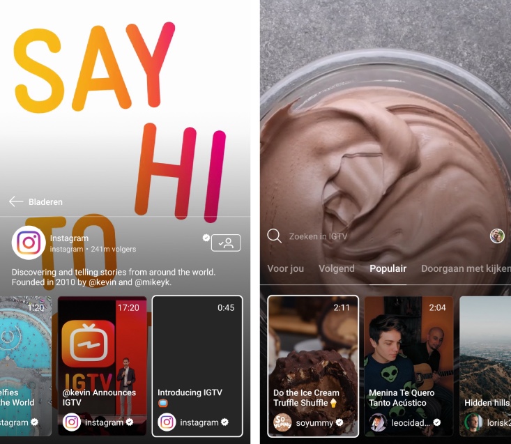 Instagram TV - IGTV - voorbeelden - Lincelot