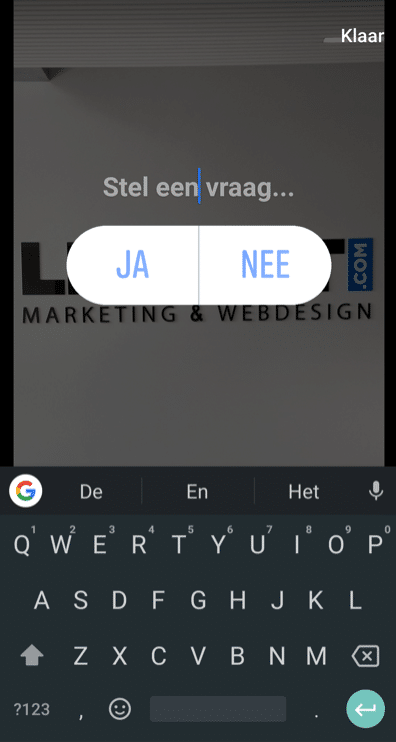 Facebook Stories voor bedrijven - de gids voor beginners - Poll sticker - Lincelot
