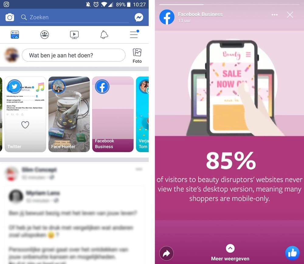Facebook Stories voor bedrijven - de gids voor beginners - Voorbeeld - Lincelot