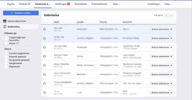 Facebook sollicitaties - Facebook vacatures: vind nieuwe werknemers via social media