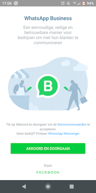 1. Lees de servicevoorwaarden en tik op ‘Akkoord en doorgaan’.