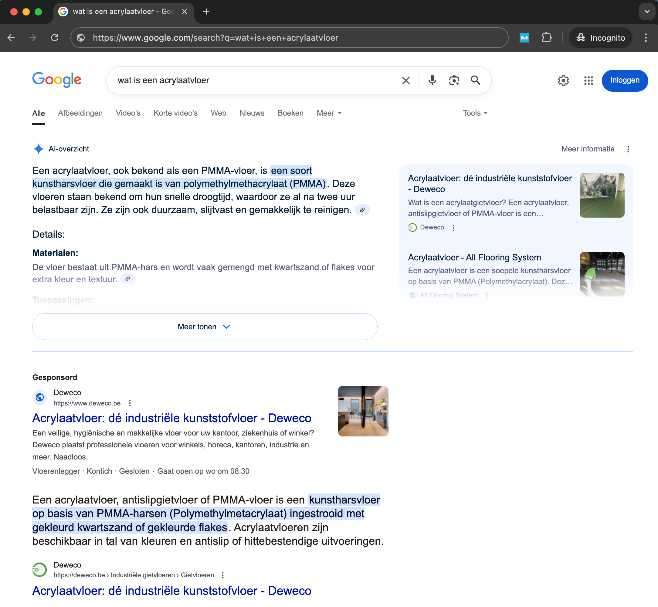 Deweco - Wat is een acrylaatvloer