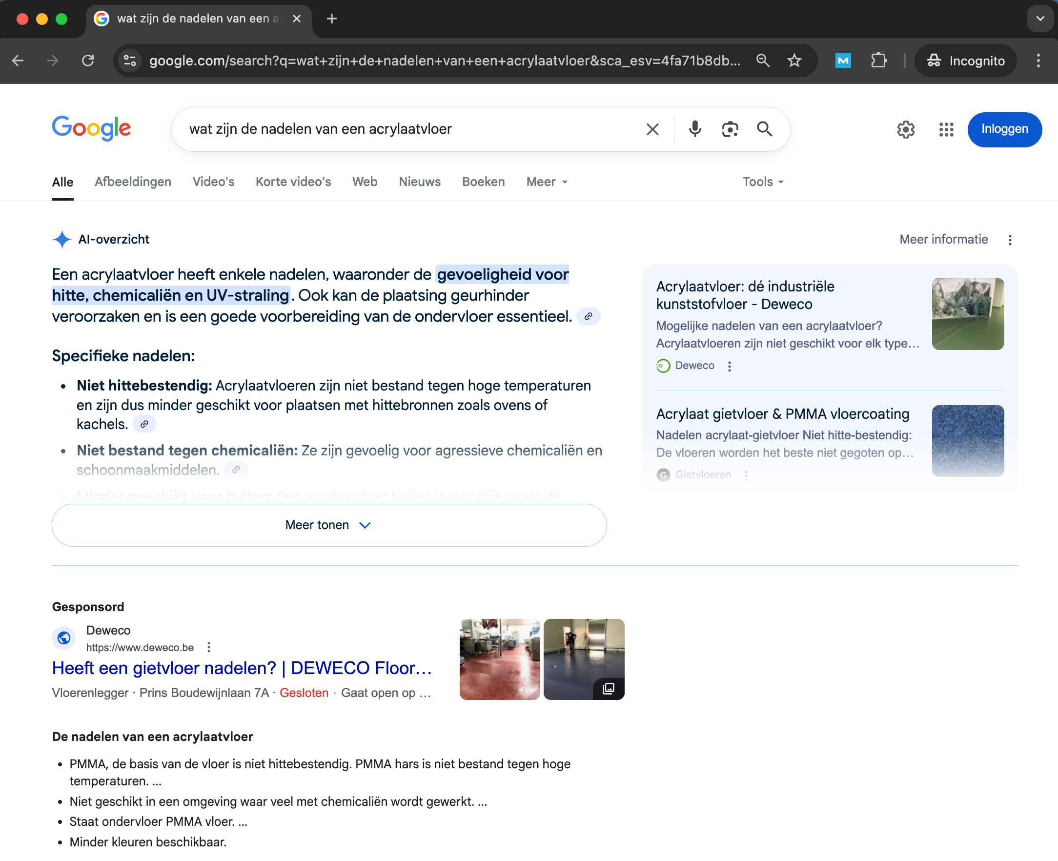 Deweco - Wat zijn de nadelen van een acrylaatvloer