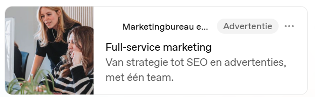 ChatGPT Ads - Dit is hoe een ChatGPT Ad voor ons bedrijf eruit ziet